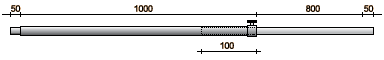 art. BS 105180 - Can be extended (from 1,000 to 1,800 mm)
